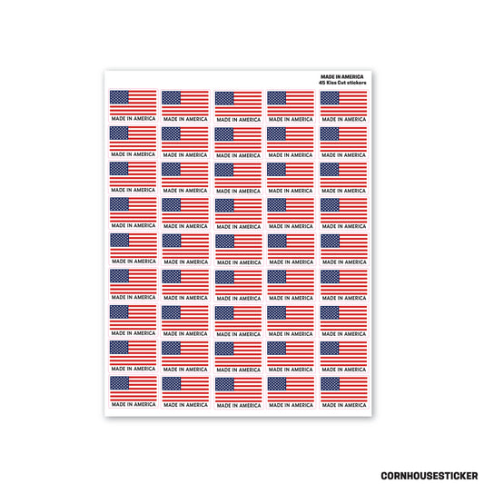 Made in america flag sticker sheet