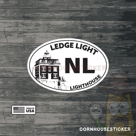 Ledge light light house- New London, CT vinyl sticker
