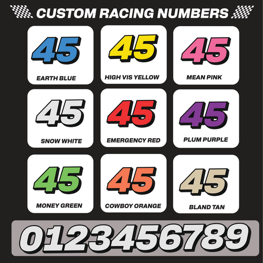 Race car Numbers 3D Effect V1