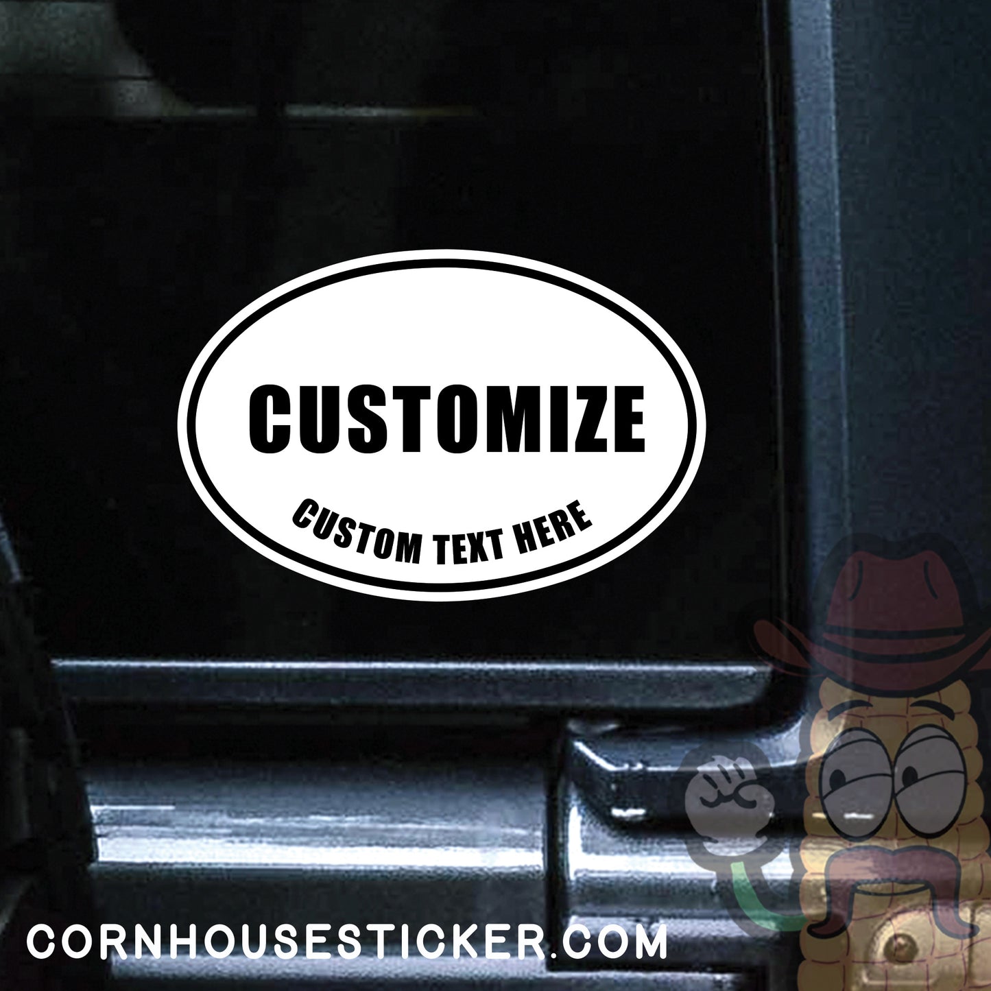 Customize oval travel sticker Made in Norwich,CT