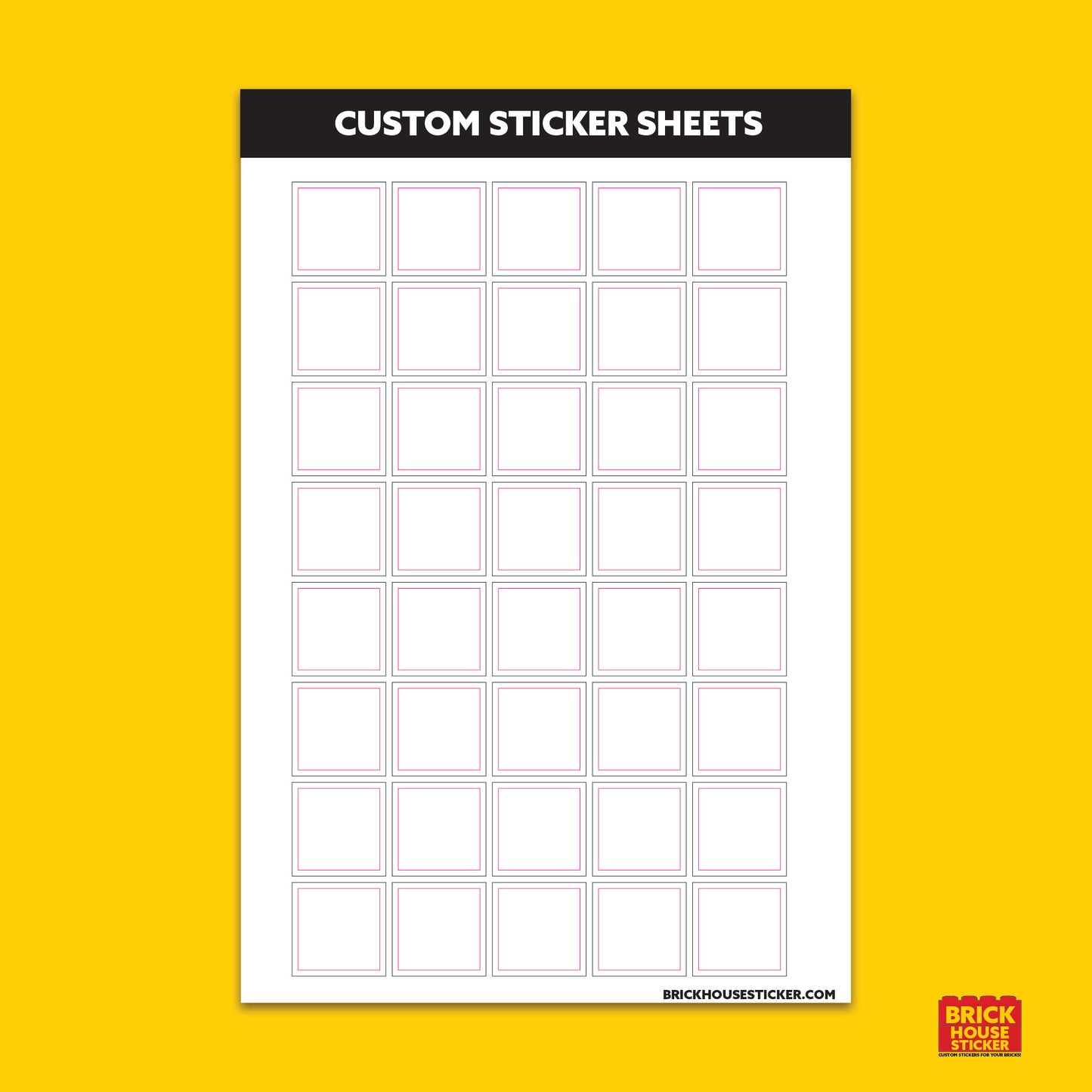 Single Brick stickers on one sheet