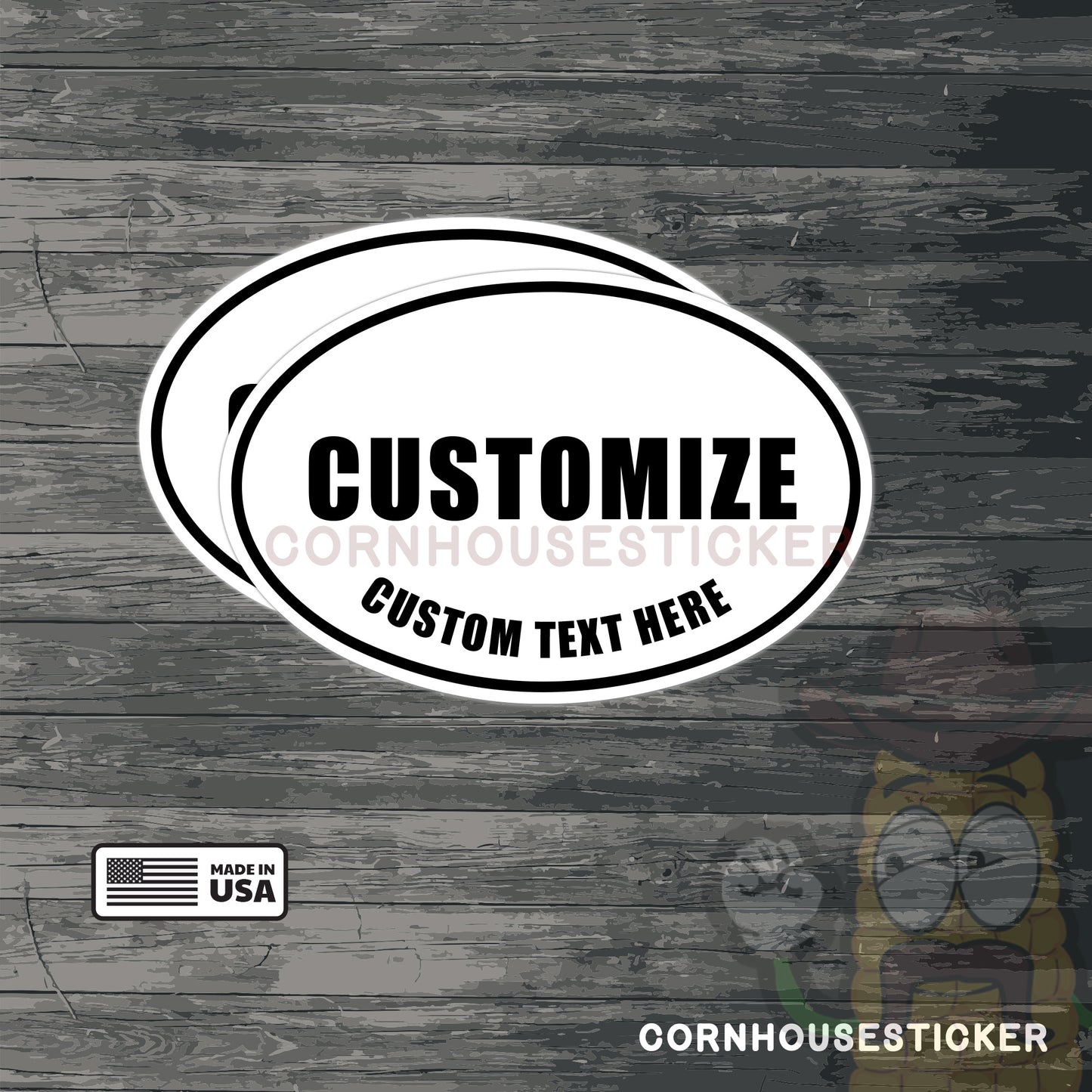 Customize oval travel sticker Made in Norwich,CT