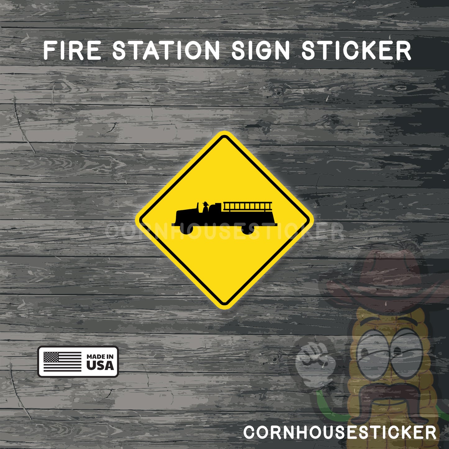 Fire station regulatory sign| Firefighter sticker