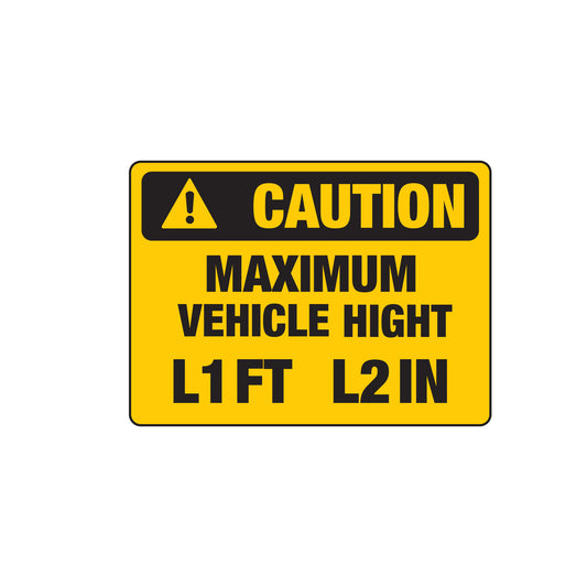 Maximum Vehicle hight sticker
