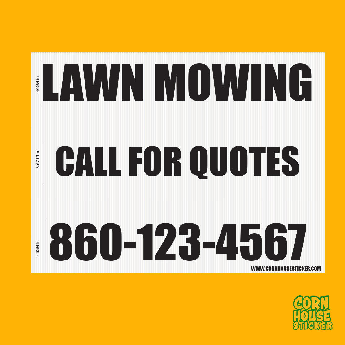 Custom lawn mowing sign Norwich,CT
