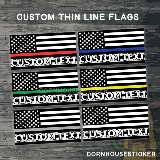 Custom thin line stickers (5  STICKERS)